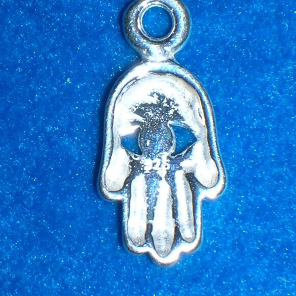 Sterling silver Hamsa / Hand of Fatima charm - Picture 3 of 3